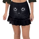 Black Cat Face Fishtail Mini Chiffon Skirt View1