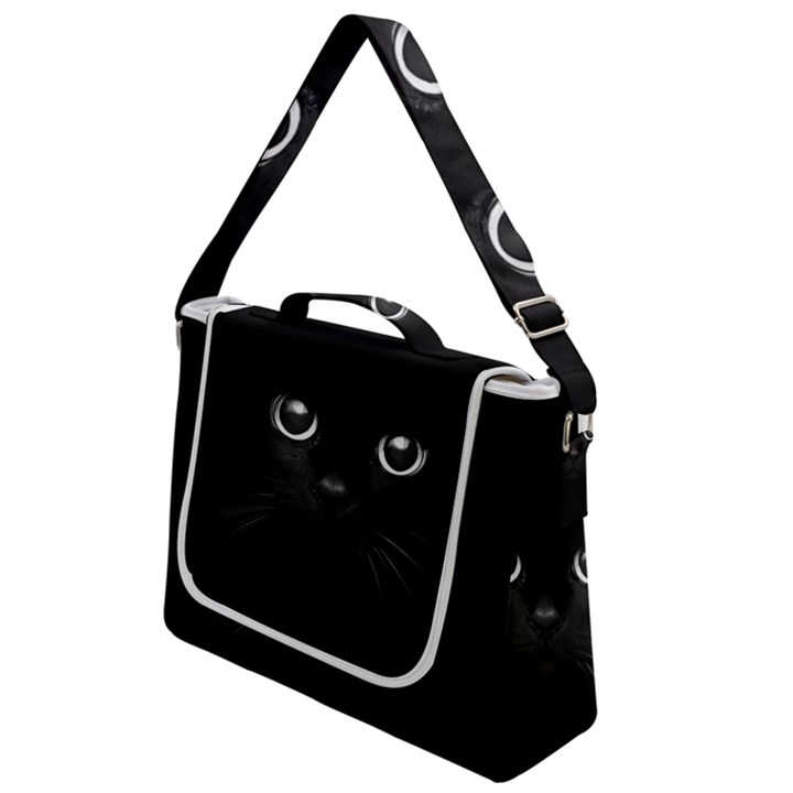 Black Cat Face Box Up Messenger Bag