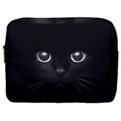 Black Cat Face Make Up Pouch (large) by Cemarart