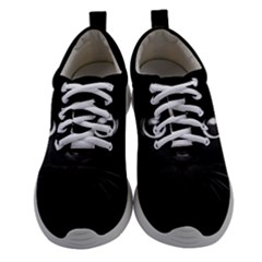 Black Cat Face Women Athletic Shoes by Cemarart