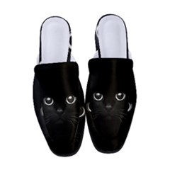 Black Cat Face Women s Classic Backless Heels by Cemarart