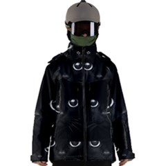 Black Cat Face Men s Zip Ski And Snowboard Waterproof Breathable Jacket by Cemarart