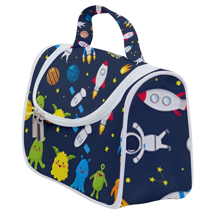 Big Set Cute Astronauts Space Planets Stars Aliens Rockets Ufo Constellations Satellite Moon Rover Satchel Handbag