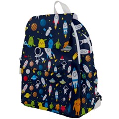 Big Set Cute Astronauts Space Planets Stars Aliens Rockets Ufo Constellations Satellite Moon Rover Top Flap Backpack by Cemarart