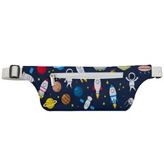 Big Set Cute Astronauts Space Planets Stars Aliens Rockets Ufo Constellations Satellite Moon Rover Active Waist Bag by Cemarart