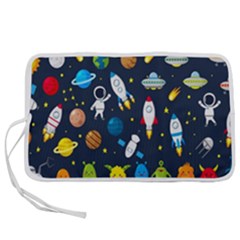 Big Set Cute Astronauts Space Planets Stars Aliens Rockets Ufo Constellations Satellite Moon Rover Pen Storage Case (s) by Cemarart