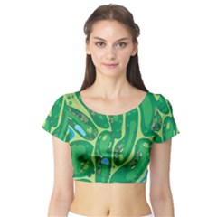 Golf Course Par Golf Course Green Short Sleeve Crop Top by Cemarart