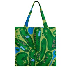 Golf Course Par Golf Course Green Zipper Grocery Tote Bag by Cemarart