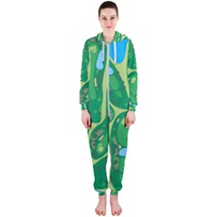 Golf Course Par Golf Course Green Hooded Jumpsuit (ladies) by Cemarart