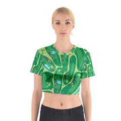 Golf Course Par Golf Course Green Cotton Crop Top by Cemarart