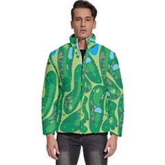 Golf Course Par Golf Course Green Men s Puffer Bubble Jacket Coat by Cemarart