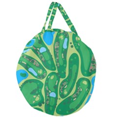 Golf Course Par Golf Course Green Giant Round Zipper Tote by Cemarart