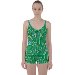 Golf Course Par Golf Course Green Tie Front Two Piece Tankini by Cemarart