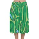 Golf Course Par Golf Course Green Velvet Flared Midi Skirt View1