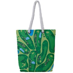 Golf Course Par Golf Course Green Full Print Rope Handle Tote (small) by Cemarart