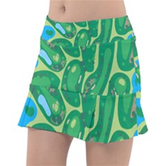 Golf Course Par Golf Course Green Classic Tennis Skirt by Cemarart