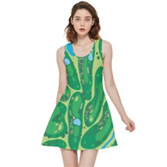 Golf Course Par Golf Course Green Inside Out Reversible Sleeveless Dress by Cemarart