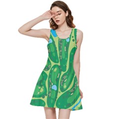 Golf Course Par Golf Course Green Inside Out Racerback Dress by Cemarart