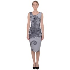 Males Mandelbrot Abstract Almond Bread Sleeveless Pencil Dress by Cemarart