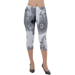 Males Mandelbrot Abstract Almond Bread Lightweight Velour Capri Leggings  by Cemarart