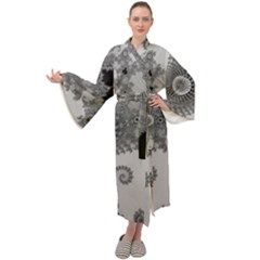 Males Mandelbrot Abstract Almond Bread Maxi Velvet Kimono