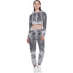 Males Mandelbrot Abstract Almond Bread Cropped Zip Up Lounge Set