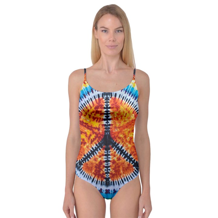 Tie Dye Peace Sign Camisole Leotard 