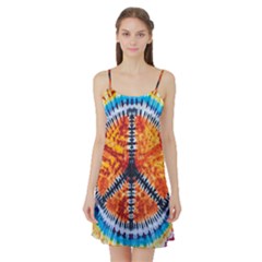 Tie Dye Peace Sign Satin Night Slip by Cemarart