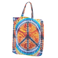 Tie Dye Peace Sign Giant Grocery Tote by Cemarart