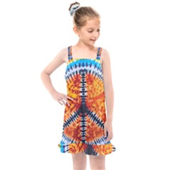 Tie Dye Peace Sign Kids  Overall Dress by Cemarart