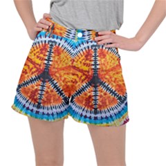 Tie Dye Peace Sign Women s Ripstop Shorts