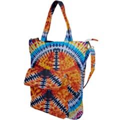 Tie Dye Peace Sign Shoulder Tote Bag by Cemarart