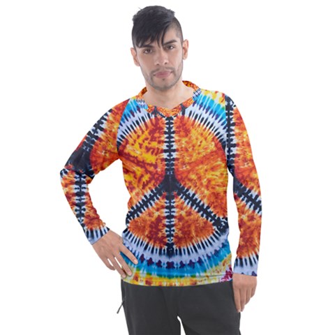 Tie Dye Peace Sign Men s Pique Long Sleeve T-shirt by Cemarart