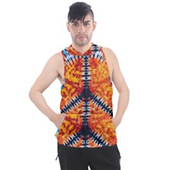 Tie Dye Peace Sign Men s Sleeveless Hoodie by Cemarart