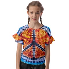 Tie Dye Peace Sign Kids  Cut Out Flutter Sleeves by Cemarart