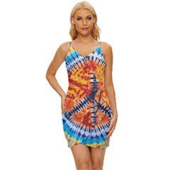 Tie Dye Peace Sign Wrap Tie Front Dress by Cemarart