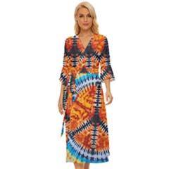 Tie Dye Peace Sign Midsummer Wrap Dress by Cemarart