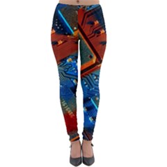 Gray Circuit Board Electronics Electronic Components Microprocessor Lightweight Velour Leggings