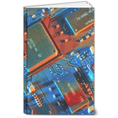 Gray Circuit Board Electronics Electronic Components Microprocessor 8  x 10  Softcover Notebook