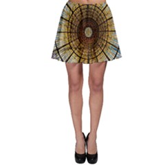 Barcelona Stained Glass Window Skater Skirt by Cemarart