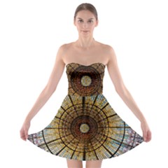 Barcelona Stained Glass Window Strapless Bra Top Dress by Cemarart