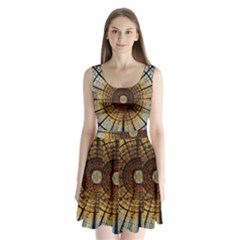 Barcelona Stained Glass Window Split Back Mini Dress  by Cemarart