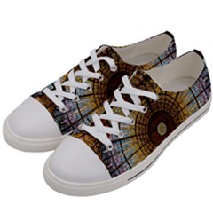 Barcelona Stained Glass Window Women s Low Top Canvas Sneakers by Cemarart