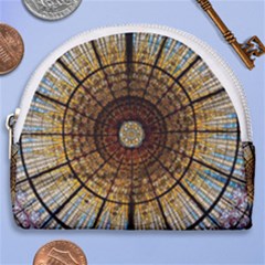 Barcelona Stained Glass Window Horseshoe Style Canvas Pouch by Cemarart