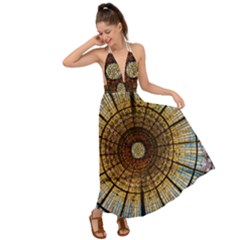 Barcelona Stained Glass Window Backless Maxi Beach Dress by Cemarart