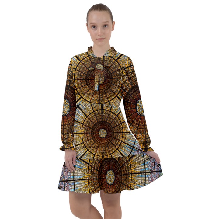 Barcelona Stained Glass Window All Frills Chiffon Dress