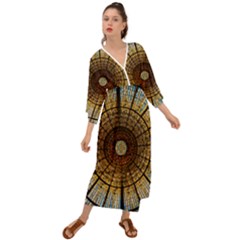 Barcelona Stained Glass Window Grecian Style  Maxi Dress by Cemarart