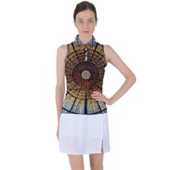 Barcelona Stained Glass Window Women s Sleeveless Polo T-shirt by Cemarart