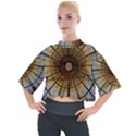 Barcelona Stained Glass Window Mock Neck T-Shirt View1