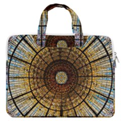 Barcelona Stained Glass Window Macbook Pro 13  Double Pocket Laptop Bag by Cemarart